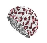 Cuffia da doccia con stampa leopardi Cuffia da bagno riutilizzabile per donna Protezione dei capelli Cuffia per capelli morbida con fodera in PEVA e fascia elastica Cuffia da bagno per capelli alla