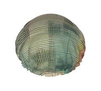 Cuffia da doccia con stampa Melodic Tunes, riutilizzabile, a doppio strato, con fascia elastica, perfetta per casa, spa, hotel e viaggi