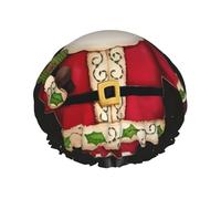 Cuffia da doccia con stampa Merry Christmas - Doppio strato traspirante, cinturino elastico regolabile, durevole