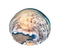 Cuffia da doccia con stampa oceanica e tramonto sulla spiaggia, doppio strato, traspirante, cinghia elastica regolabile, durevole