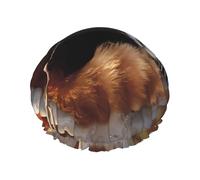 Cuffia da doccia con stampa panda rosso, doppio strato traspirante, cinghia elastica regolabile, durevole