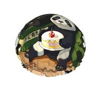 Cuffia da doccia con stampa pandas of father and son, cuffia da bagno a doppio strato con fascia elastica, ideale per casa, spa, hotel e viaggi