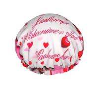 Cuffia da doccia con stampa per festa degli innamorati, cuffia da doccia da donna riutilizzabile, cuffia da bagno impermeabile, ad asciugatura rapida