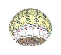 Cuffia da doccia con stampa tavola periodica degli elementi, cuffia da doccia foderata per le donne riutilizzabile, cuffia da bagno impermeabile a doppio strato