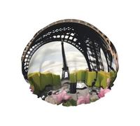 Cuffia da doccia con stampa Torre Eiffel Flower Paris, cuffia da bagno riutilizzabile, a doppio strato, mantiene i capelli asciutti, si adatta a tutte le teste