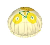 Cuffia da doccia da donna, con ananas, elastici e riutilizzabili, a doppio strato impermeabile, cuffie da doccia