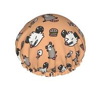 Cuffia da doccia da donna con motivo Opossum, riutilizzabile, impermeabile, per bagno, cura della pelle e casa