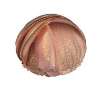Cuffia da doccia da donna con stampa glitterata oro rosa leggera e riutilizzabile a doppio strato impermeabile a prova di perdite.