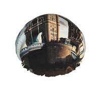 Cuffia da doccia da donna con stampa storica Old Tower Bridge Londra riutilizzabile a doppio strato elegante cuffia da bagno morbida con fodera elastica
