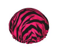 Cuffia da doccia da donna, motivo: zebra, tigre, leopardo, rosa, riutilizzabile, impermeabile, per bagno, cura della pelle e casa