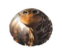 Cuffia da doccia da donna New York Giraffe Street a doppio strato, riutilizzabile, design di grandi dimensioni adatto a tutte le lunghezze dei capelli, adatto per ragazze, spa e salone domestico.