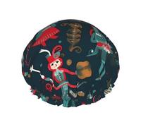 Cuffia da doccia da donna Schiaccianoci da balletto di Natale per la danza per le donne riutilizzabile a doppio strato cuffia da bagno tappi per capelli impermeabile fascia elastica da donna spa