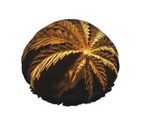 Cuffia da doccia dorata cannabis per le donne riutilizzabile a doppio strato cuffia da bagno tappi per capelli fascia elastica impermeabile da donna spa salone doccia cappelli per capelli