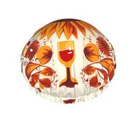 Cuffia da doccia Gerbera Art stampata, riutilizzabile, appositamente progettata per i capelli lunghi delle donne, struttura a doppio strato, adatta per il bagno.