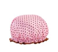 Cuffia da doccia impermeabile a doppio strato alla moda - Accessorio da bagno essenziale per la cura dei capelli(Pink)