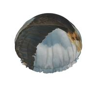Cuffia da doccia impermeabile a doppio strato Cloudscapes Eagle Soaring, riutilizzabile, con elastico