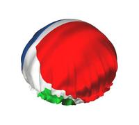 Cuffia da doccia impermeabile a doppio strato con bandiera della Costa Rica 1 stampa per donne e uomini riutilizzabili tappi per capelli da bagno fascia elastica