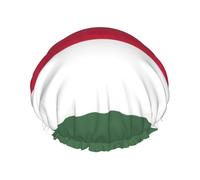 Cuffia da doccia impermeabile a doppio strato con bandiera dell'Ungheria, unisex, riutilizzabile, con fascia elastica