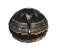 Cuffia da doccia impermeabile a doppio strato con bussola con rune norrene, design magico, cappello da bagno riutilizzabile con fascia elastica, mantiene i capelli asciutti per la doccia e la cura