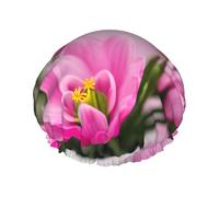 Cuffia da doccia impermeabile a doppio strato con stampa Spring is in The Air, unisex, riutilizzabile, fascia elastica