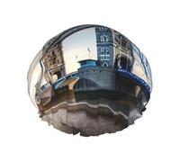 Cuffia da doccia impermeabile a doppio strato con stampa storica Old Tower Bridge Londra donna uomo riutilizzabile cuffia per capelli da bagno fascia elastica
