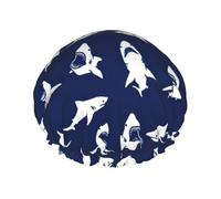 Cuffia da doccia impermeabile a doppio strato con vari gesti con vari gesti, adatta per adulti, bambini, uomini e donne.