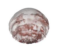 Cuffia da doccia impermeabile a doppio strato con vecchio muro di mattoni per donne, cappello da bagno riutilizzabile con fascia elastica, mantiene i capelli asciutti per la doccia e la cura della