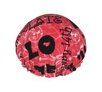 Cuffia da doccia impermeabile a doppio strato multiuso per San Valentino e spa, adatta per adulti, bambini, uomini e donne.