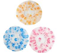 Cuffia da doccia impermeabile a pois - Elastico riutilizzabile per la cura dei capelli in spa e saloni(3pcs C)