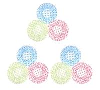 Cuffia da doccia impermeabile a pois - Elastico riutilizzabile per la cura dei capelli in spa e saloni(9pcs A)