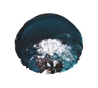 Cuffia da doccia impermeabile con elastico, cuffia da doccia riutilizzabile a doppio strato per donna,Boston Terrier cane subacqueo