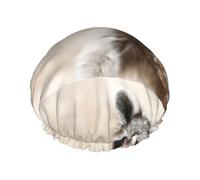 Cuffia da doccia impermeabile con elastico, cuffia da doccia riutilizzabile a doppio strato per donna,Animali intelligenti Procione Natura