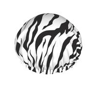 Cuffia da doccia impermeabile con elastico, cuffia da doccia riutilizzabile a doppio strato per donna,Texture della tigre del Bengala
