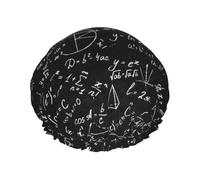 Cuffia da doccia impermeabile con elastico, cuffia da doccia riutilizzabile a doppio strato per donna,Un'equazione di formula matematica