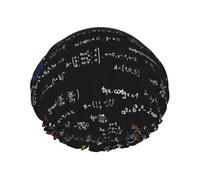 Cuffia da doccia impermeabile con elastico, cuffia da doccia riutilizzabile a doppio strato per donna,Equazioni matematiche Formule matematiche