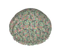 Cuffia da doccia impermeabile con elastico, cuffia da doccia riutilizzabile a doppio strato per donna,Razza di cane Irish Wolfhound Floral Mint