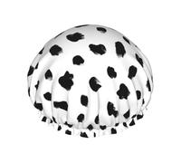 Cuffia da doccia impermeabile con elastico, cuffia da doccia riutilizzabile a doppio strato per donna,Stampa animale dalmata pittorica