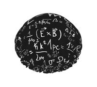 Cuffia da doccia impermeabile con elastico, cuffia da doccia riutilizzabile a doppio strato per donna,Formule di equazioni matematiche