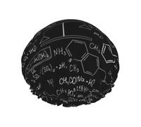 Cuffia da doccia impermeabile con elastico, cuffia da doccia riutilizzabile a doppio strato per donna,Scienza astratta Chimica Classica Stampa