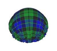 Cuffia da doccia impermeabile con elastico, cuffia da doccia riutilizzabile a doppio strato per donna,Tartan scozzese MacKay del clan