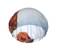 Cuffia da doccia impermeabile con elastico, cuffia da doccia riutilizzabile a doppio strato per donna,Cane Rhodesian Ridgeback