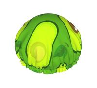 Cuffia da doccia impermeabile con elastico, cuffia da doccia riutilizzabile a doppio strato per donna,Avocado su cibi e bevande verdi