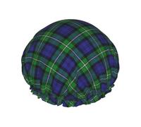 Cuffia da doccia impermeabile con elastico, cuffia da doccia riutilizzabile a doppio strato per donna,Stile scozzese Clan Forbes Tartan Plaid