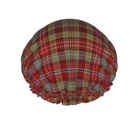 Cuffia da doccia impermeabile con elastico, cuffia da doccia riutilizzabile a doppio strato per donna,Clan scozzese Ogilvie Ogilvy Tartan