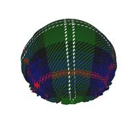 Cuffia da doccia impermeabile con elastico, cuffia da doccia riutilizzabile a doppio strato per donna,Plaid scozzese tartan del clan Sutherland