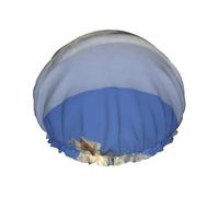Cuffia da doccia impermeabile con elastico, cuffia da doccia riutilizzabile a doppio strato per donna,Westie Winter West Highland White Terrier Cani