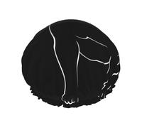 Cuffia da doccia impermeabile con elastico, cuffia da doccia riutilizzabile a doppio strato per donna,Bulldog francese, cane, animale domestico, razza, carino, disegno, cucciolo