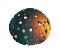 Cuffia da doccia impermeabile con gocce di pioggia nel cielo, da donna, elastica e riutilizzabile, perfetta per il bagno, la cura del viso, colore nero