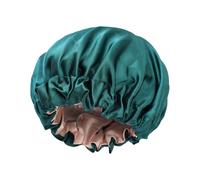 Cuffia da doccia impermeabile, cuffia elastica a 2 strati, copritesta grande con materiale riutilizzabile, accessorio per protezione capelli, spa con fodera morbida, cappello da bagno per trecc