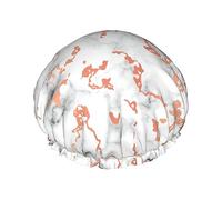 Cuffia da doccia in rame con trama marmorizzata da donna riutilizzabile grande cuffia da doccia da uomo Quick dry cura capelli lunghi corti bagno per bambini